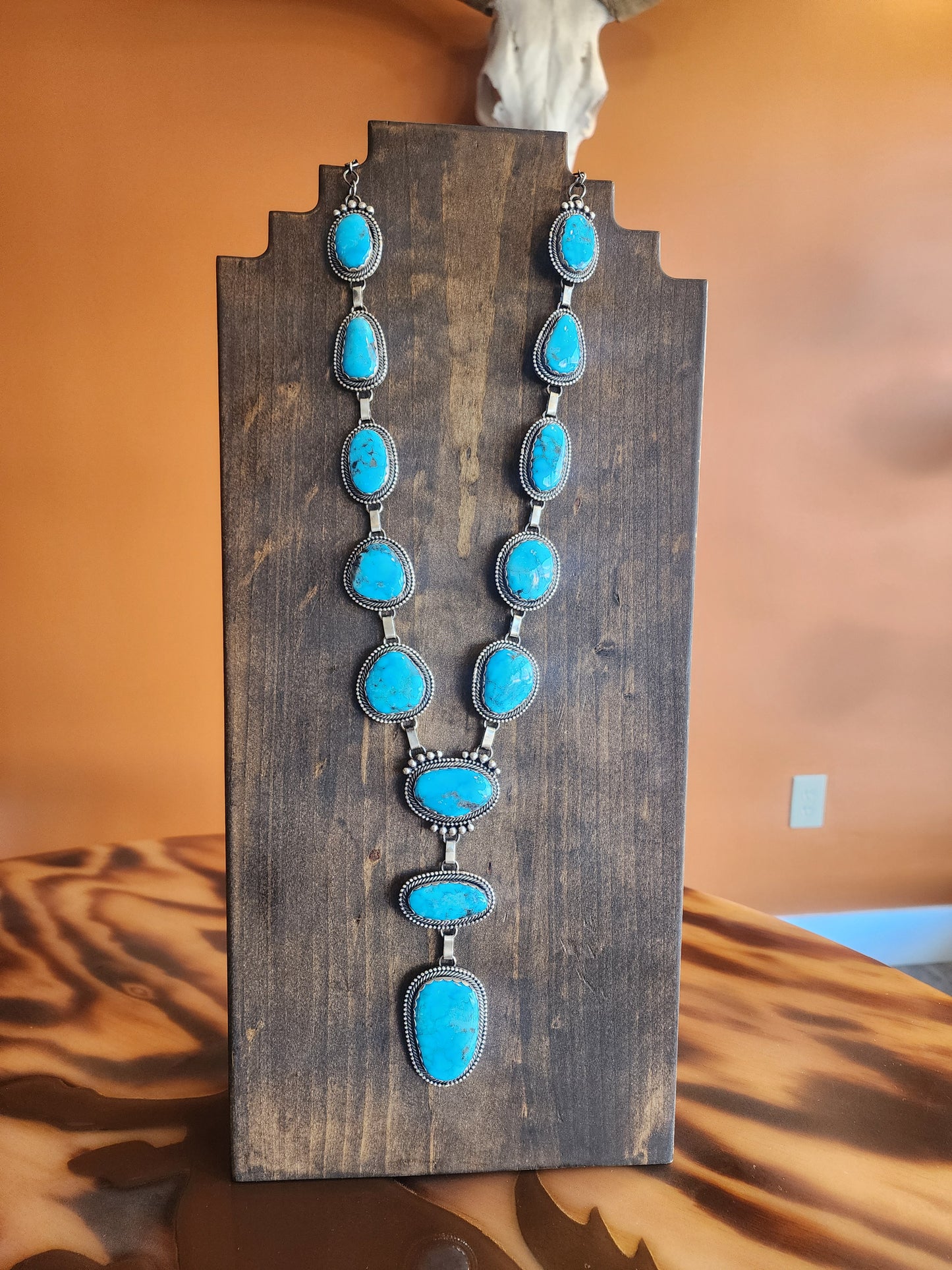 High-Grade Large Stone Kingman Turquoise Statement Necklace