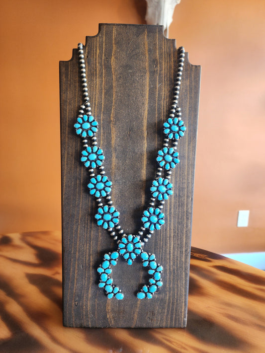 Sonoran Mountain Turquoise Cluster Squash Style Necklace