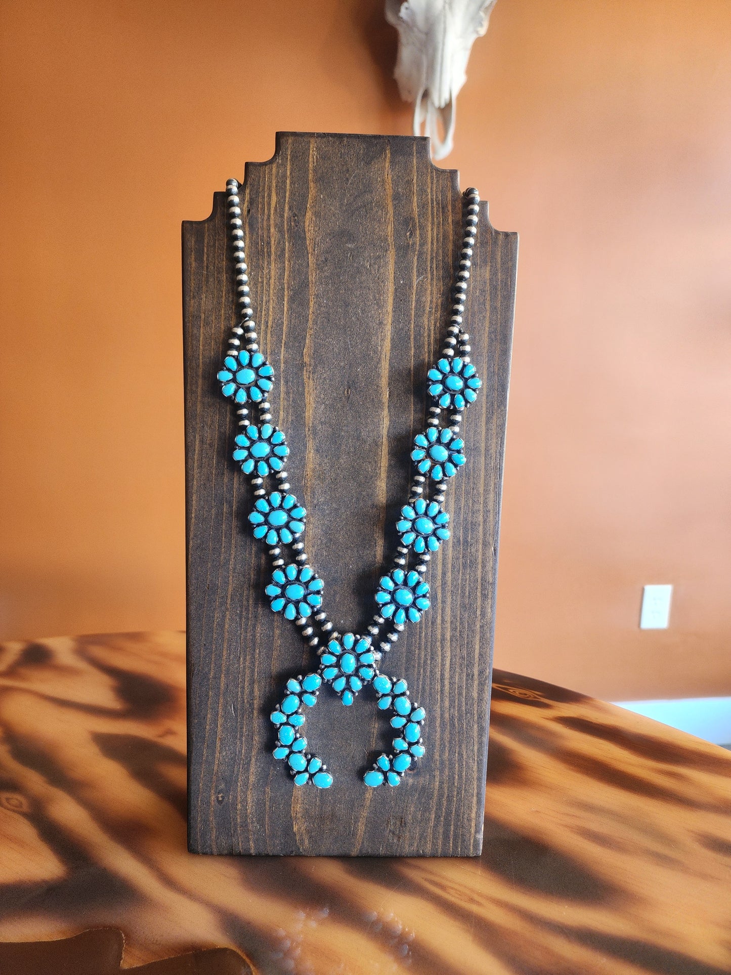 Sonoran Mountain Turquoise Cluster Squash Style Necklace