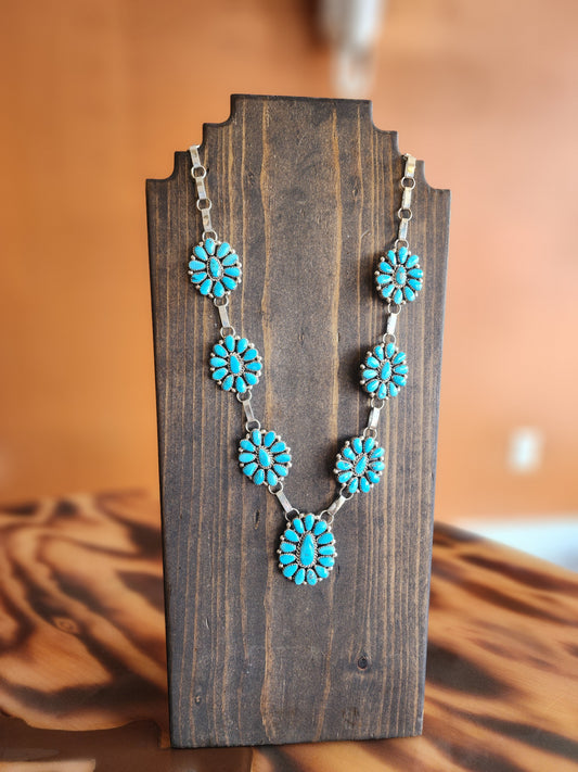 Natural Sleeping Beauty Turquoise Statement Necklace & Earring Set