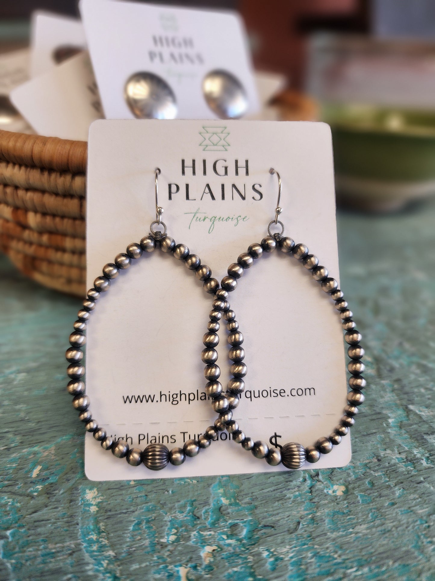 Multi-bead Sterling Silver Hoop Earrings