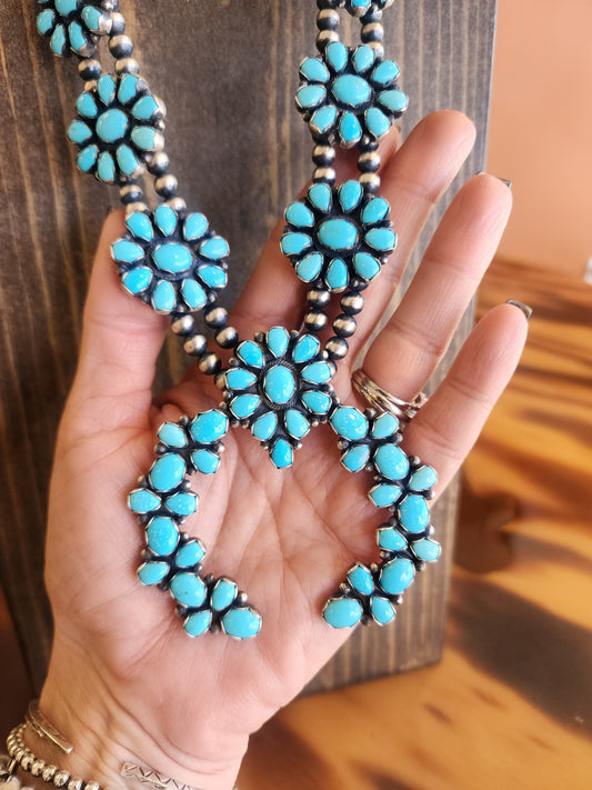 Sonoran Mountain Turquoise Cluster Squash Style Necklace