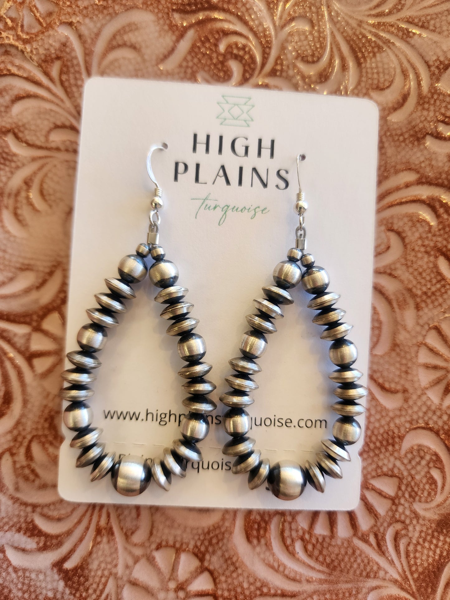 High Shine Sterling Silver Beaded Earrings