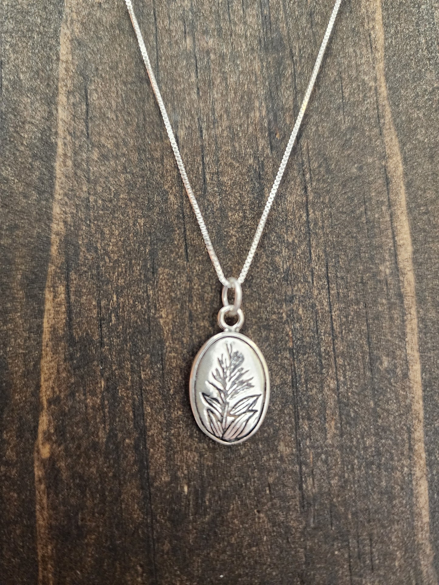 Sterling Silver Indian Paint Brush Pendant Necklace - 18"