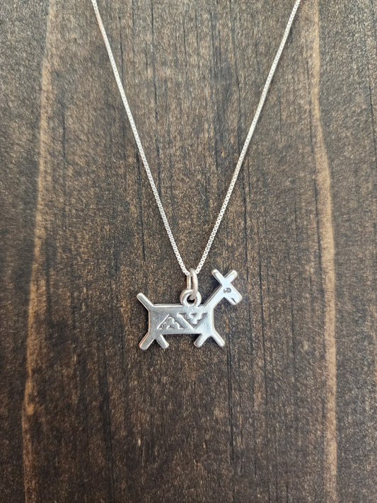 Sterling Silver Dog Pendant Necklace - 18"