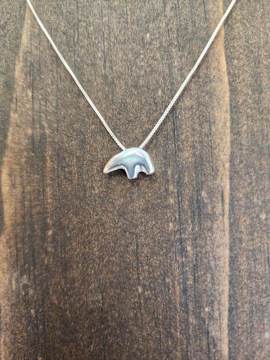 Sterling Silver Bear Necklace - 18"