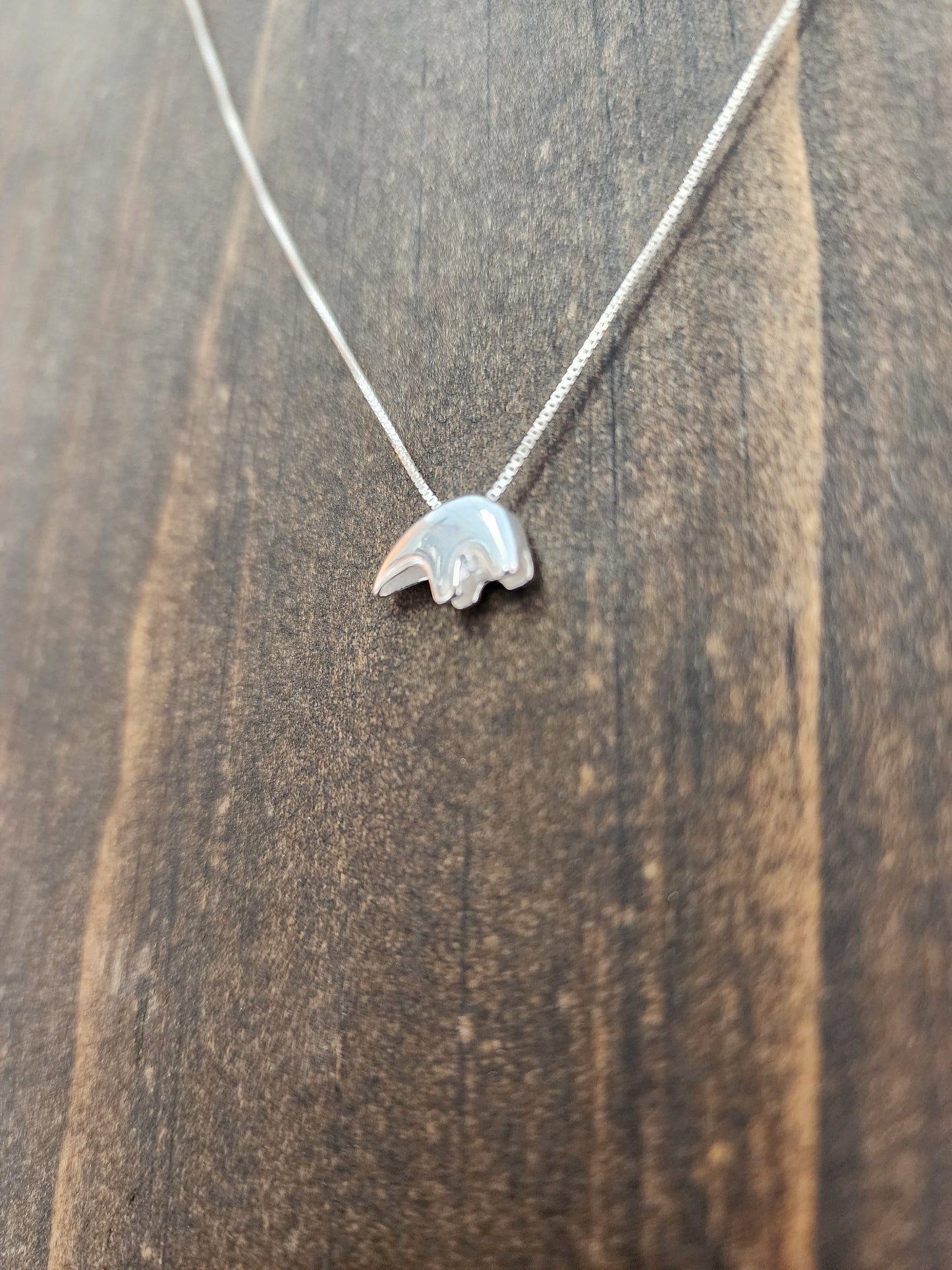 Sterling Silver Bear Necklace - 18"