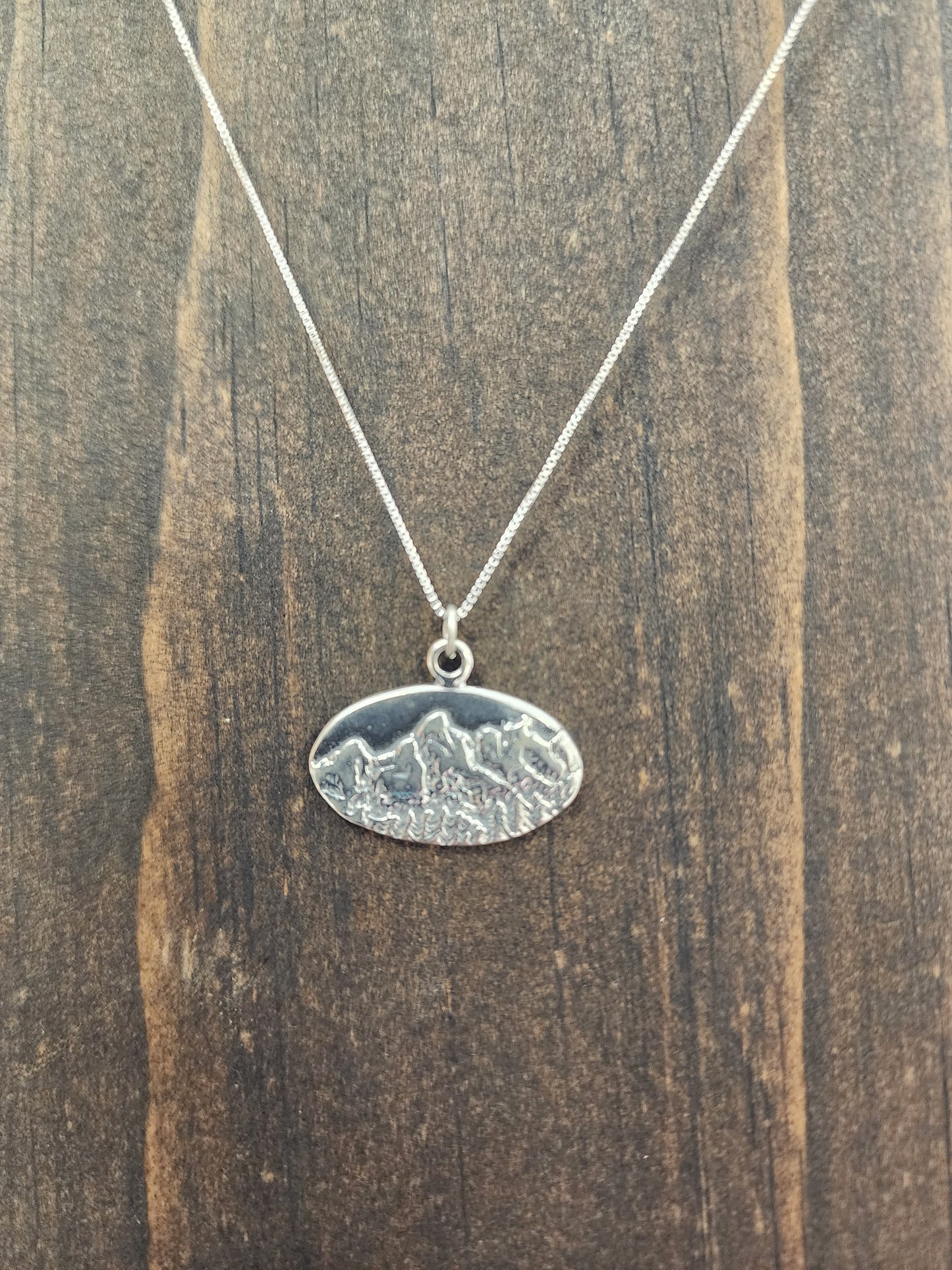 Sterling Silver Grand Tetons Pendant Necklace - 18"