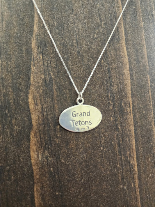 Sterling Silver Grand Tetons Pendant Necklace - 18"