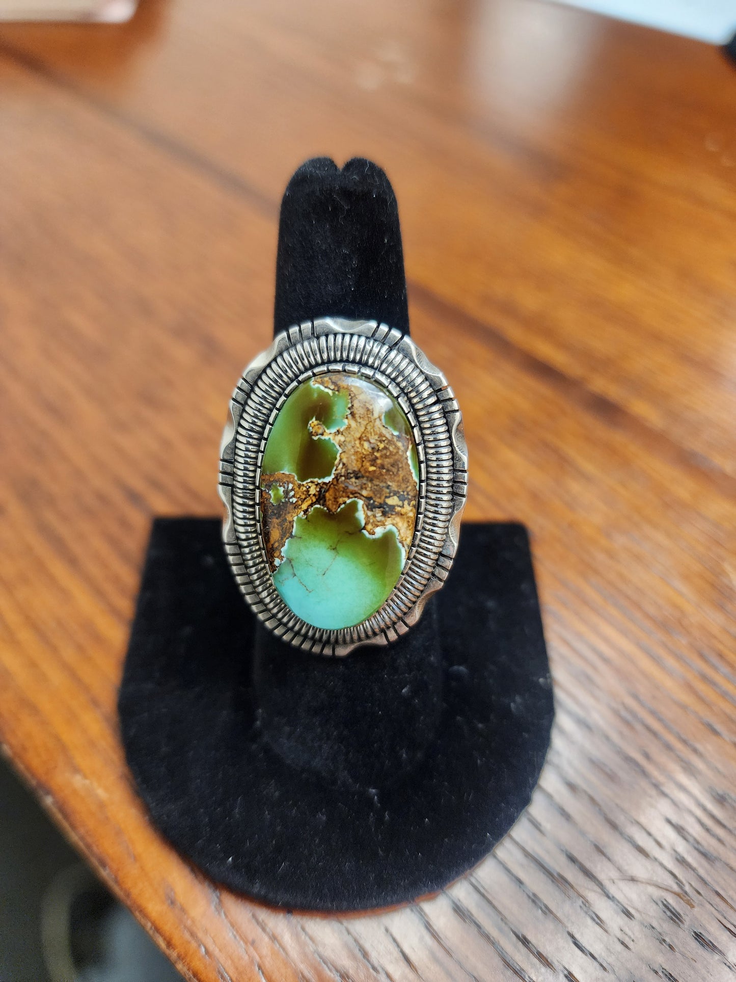 High Grade Royston Turquoise Large Oval Ring (7.75)