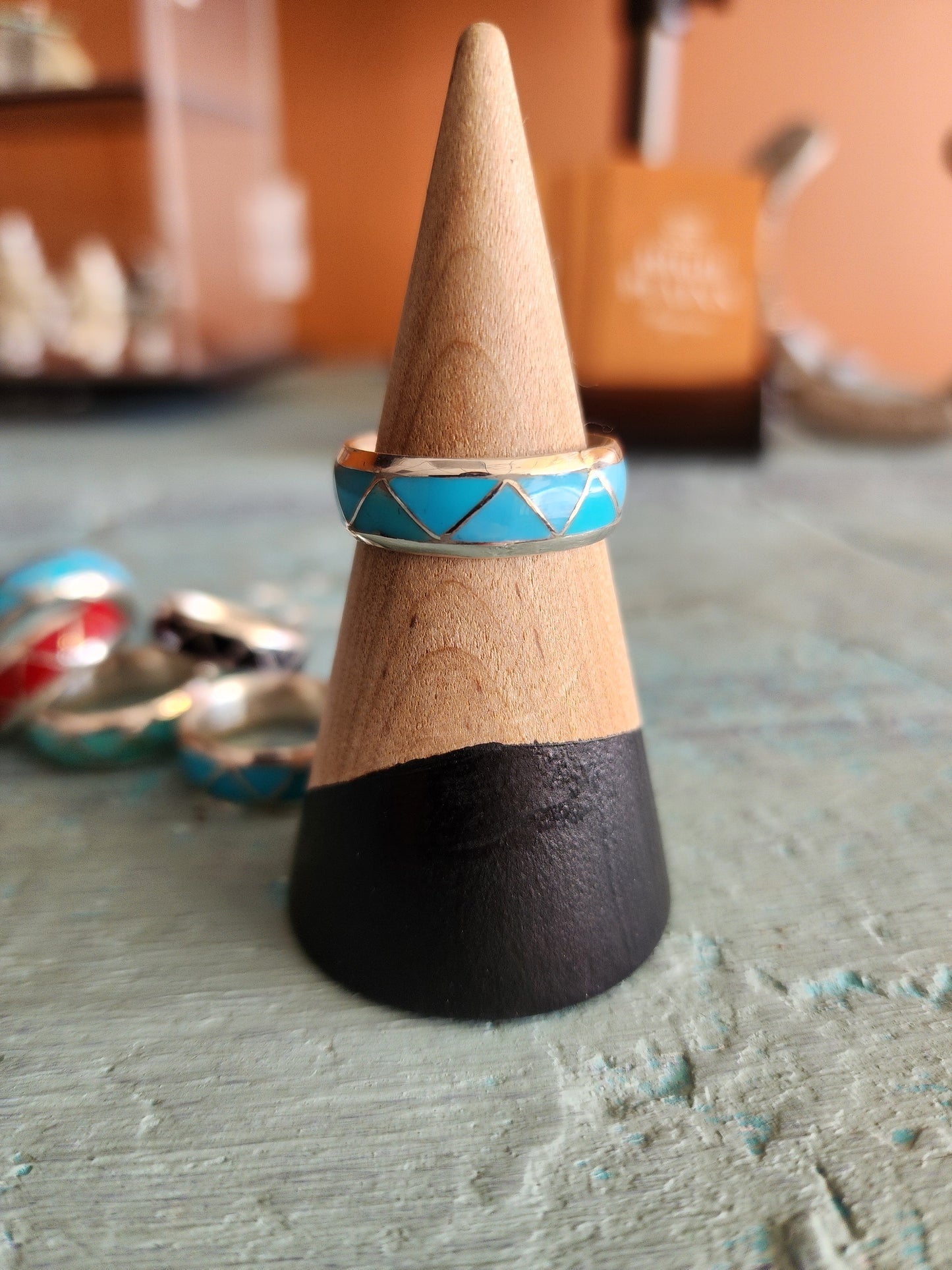 Navajo made Sterling Silver Inlay Ring