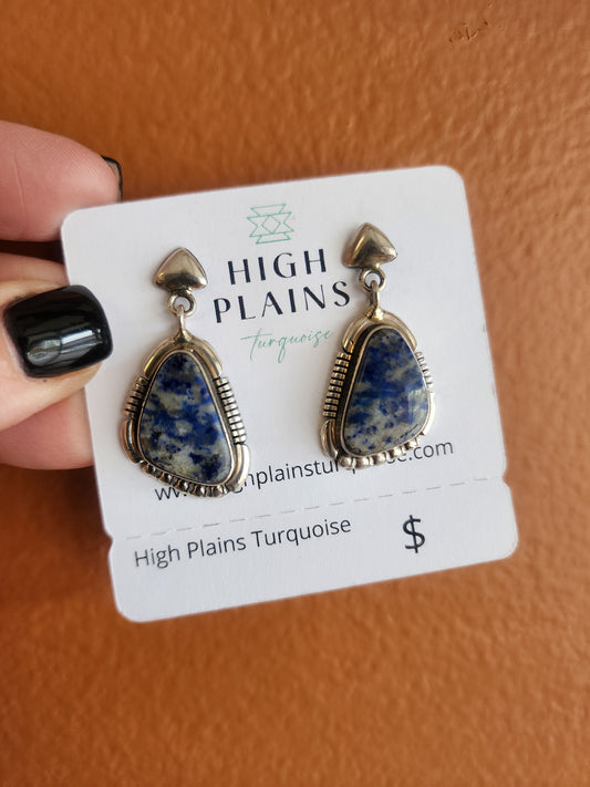 Melvin Francis Denim Lapis Post Back Earrings