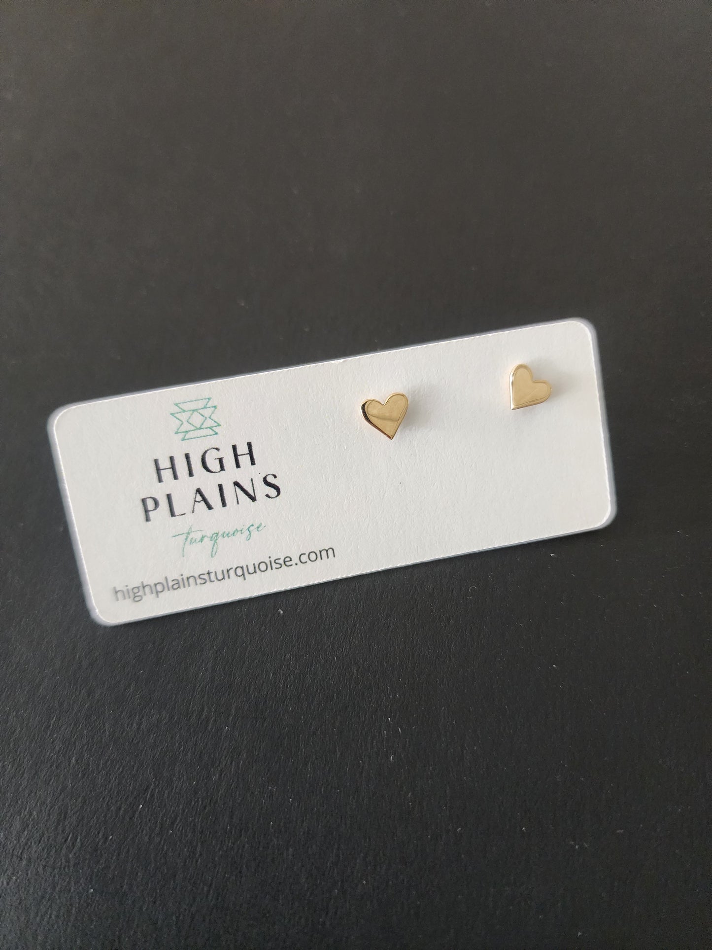 Bronze Tiny Heart Stud Earrings