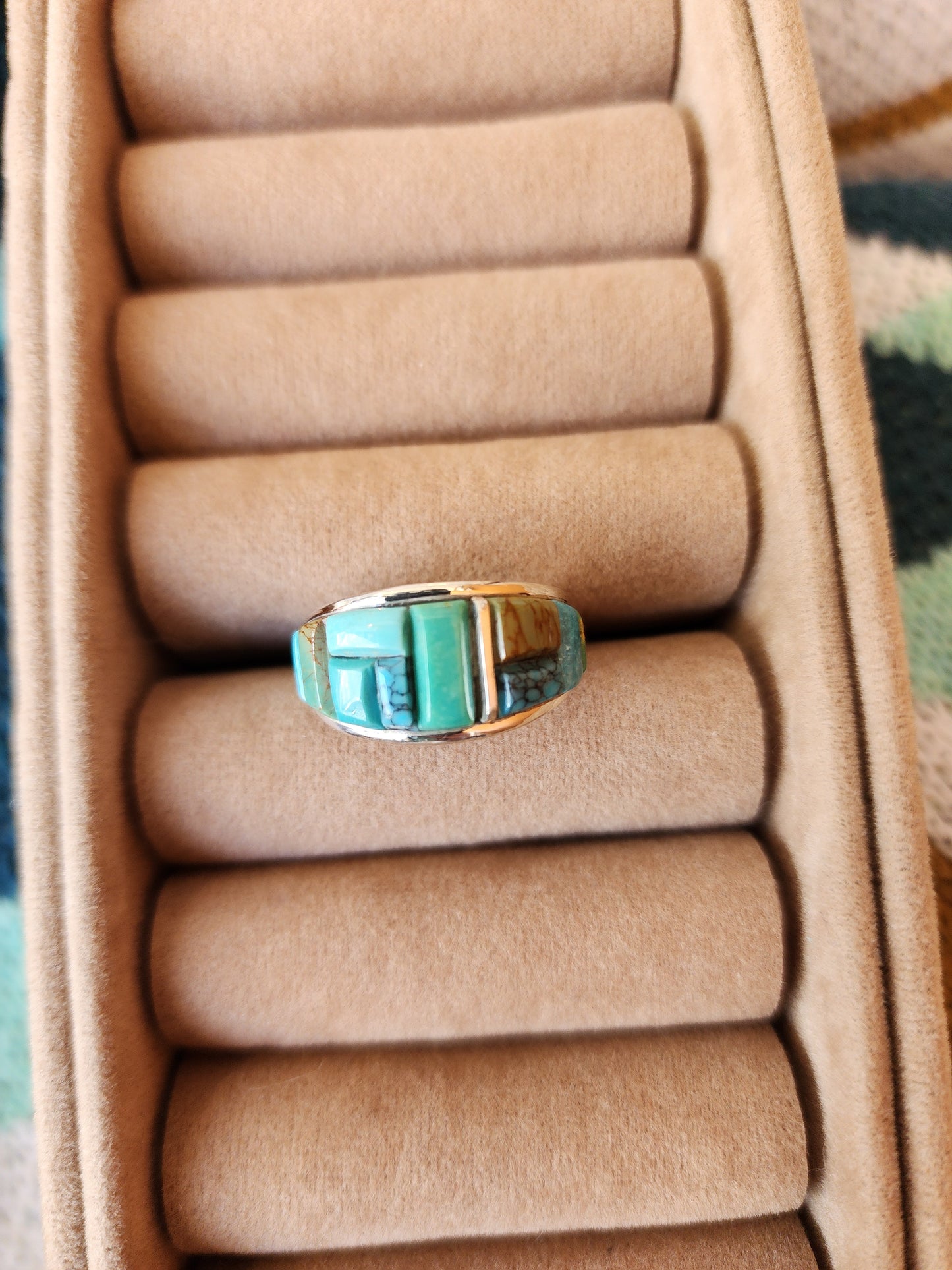 Edison Yazzie Multi Turquoise Cobblestone Ring