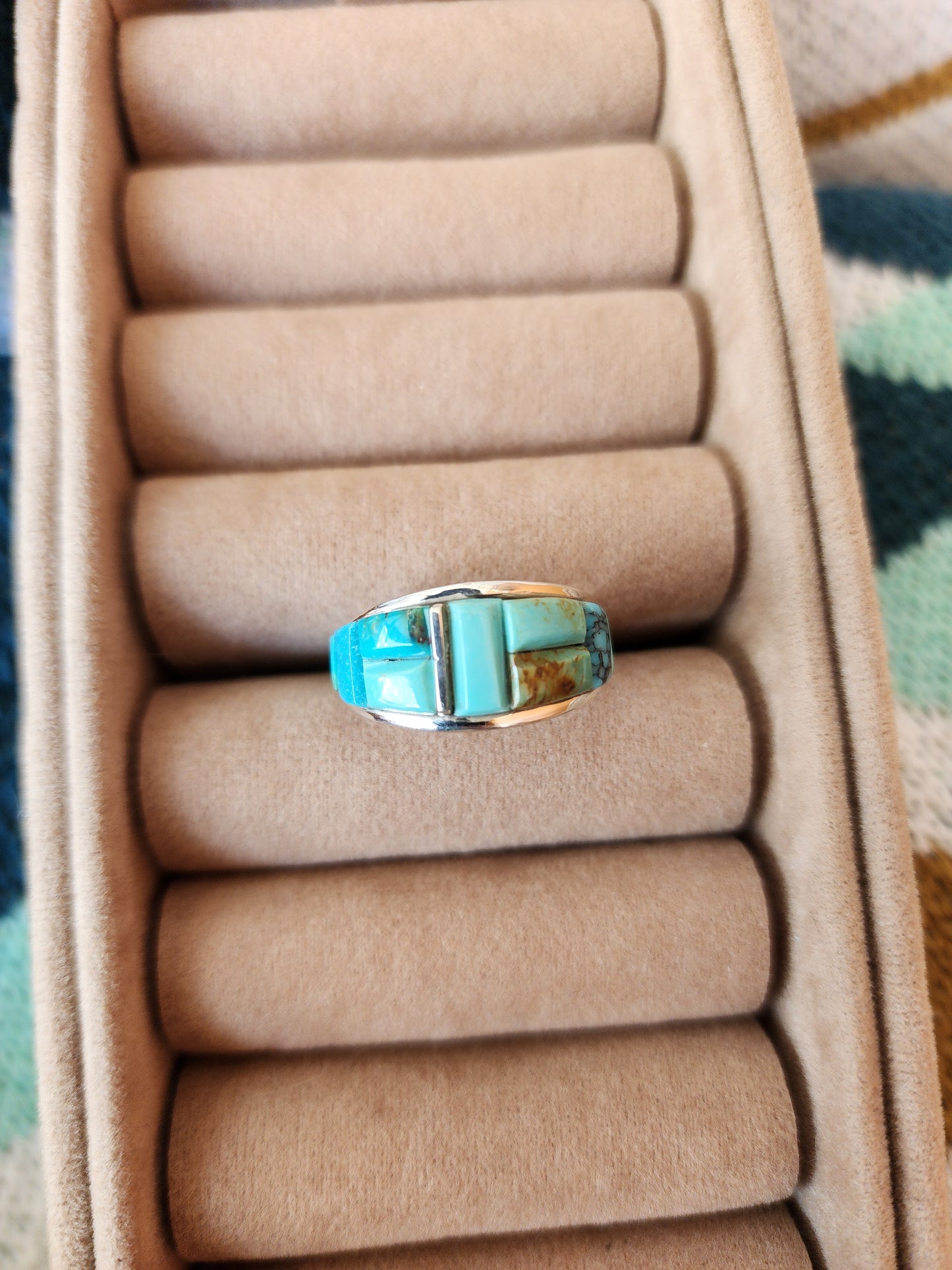 Edison Yazzie Multi Turquoise Cobblestone Ring