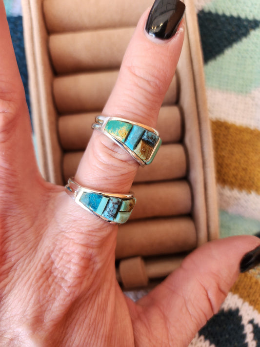 Edison Yazzie Multi Turquoise Cobblestone Ring