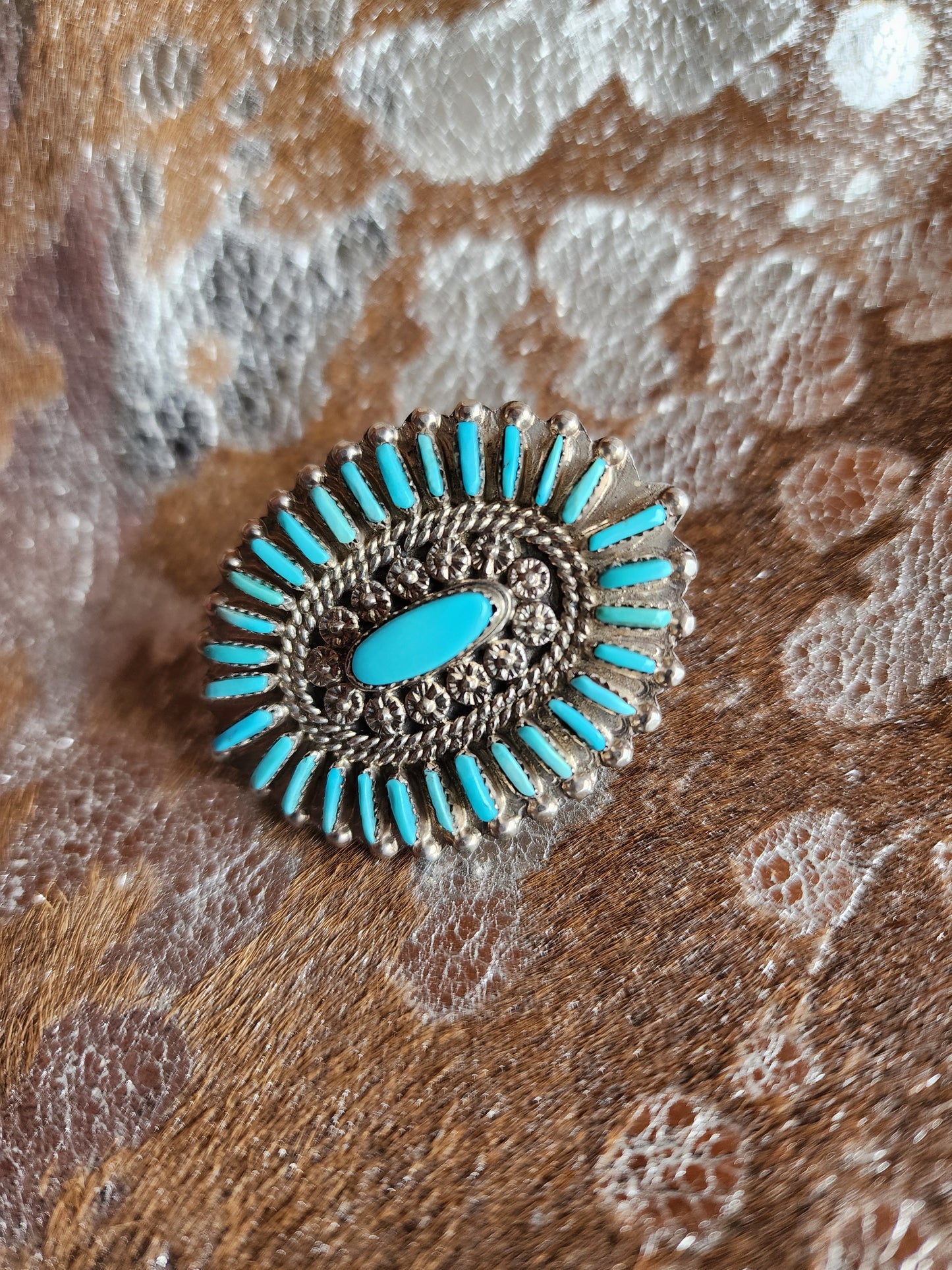 Zuni Turquoise Needlepoint Hair Barrette