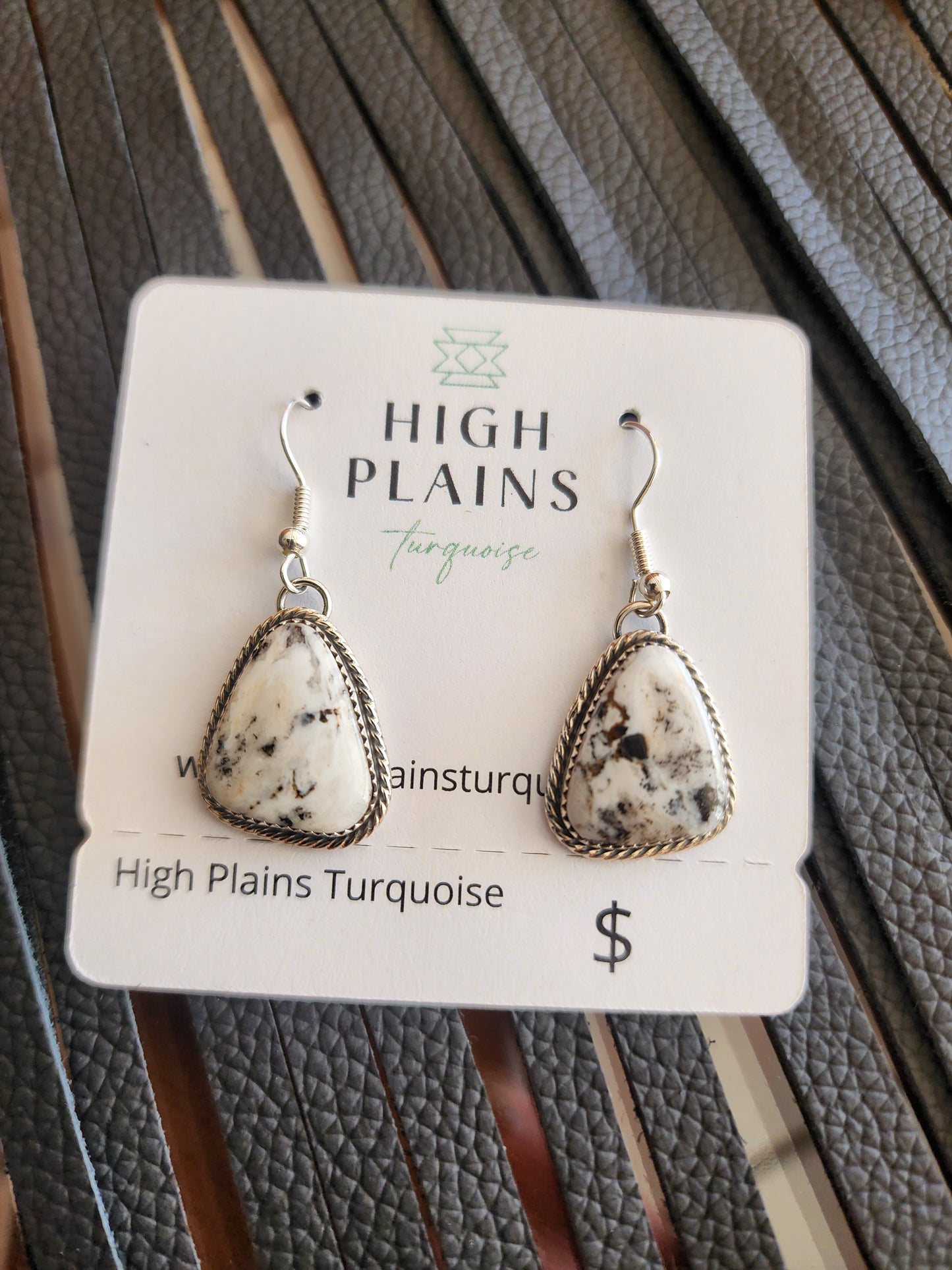 White Buffalo French Wire Earrings