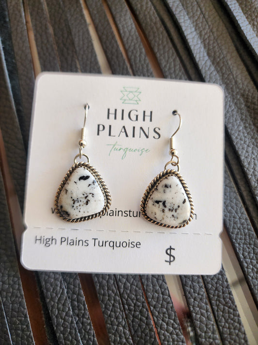 White Buffalo French Wire Earrings