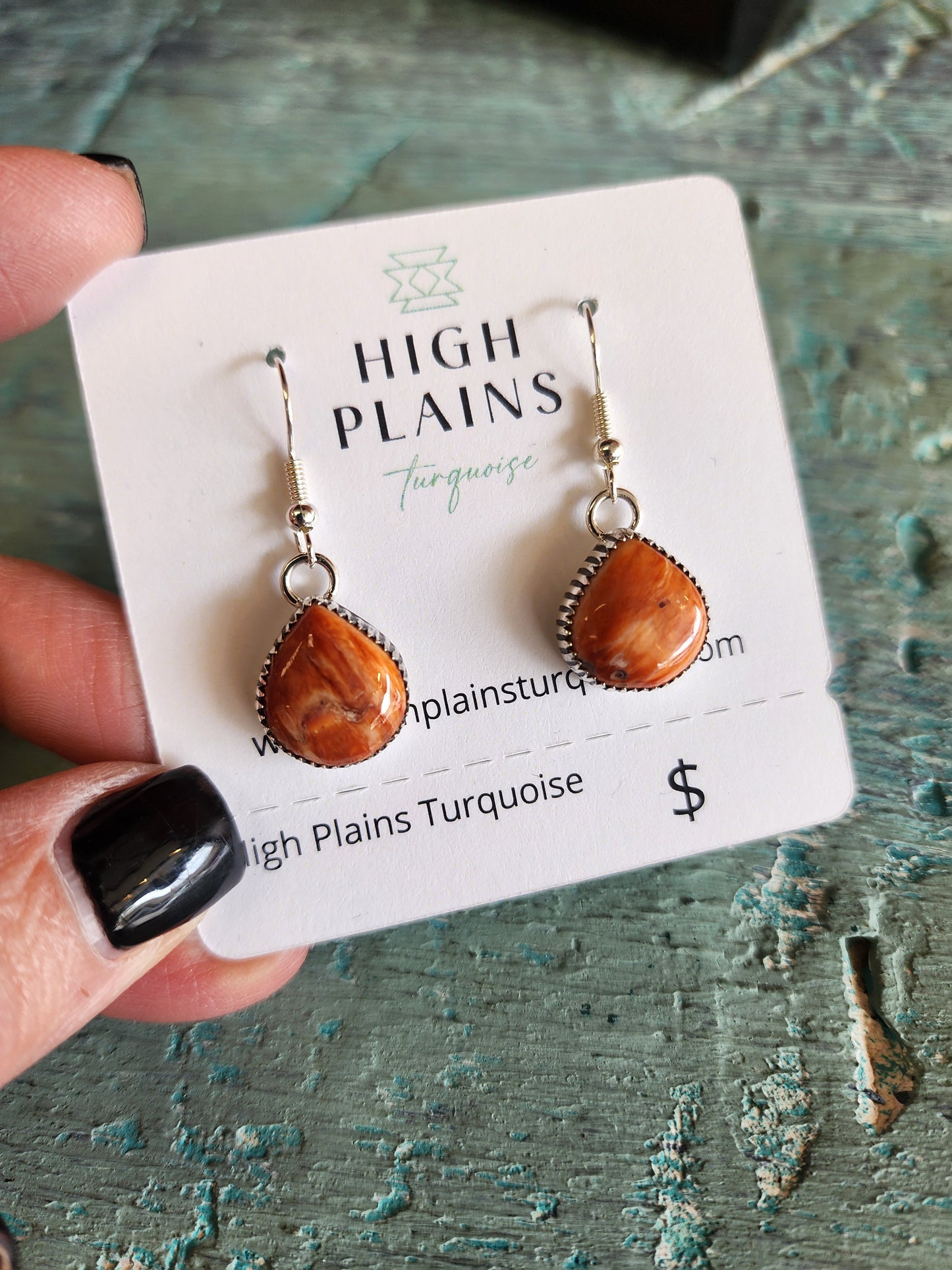 Spiny Oyster Teardrop Earrings