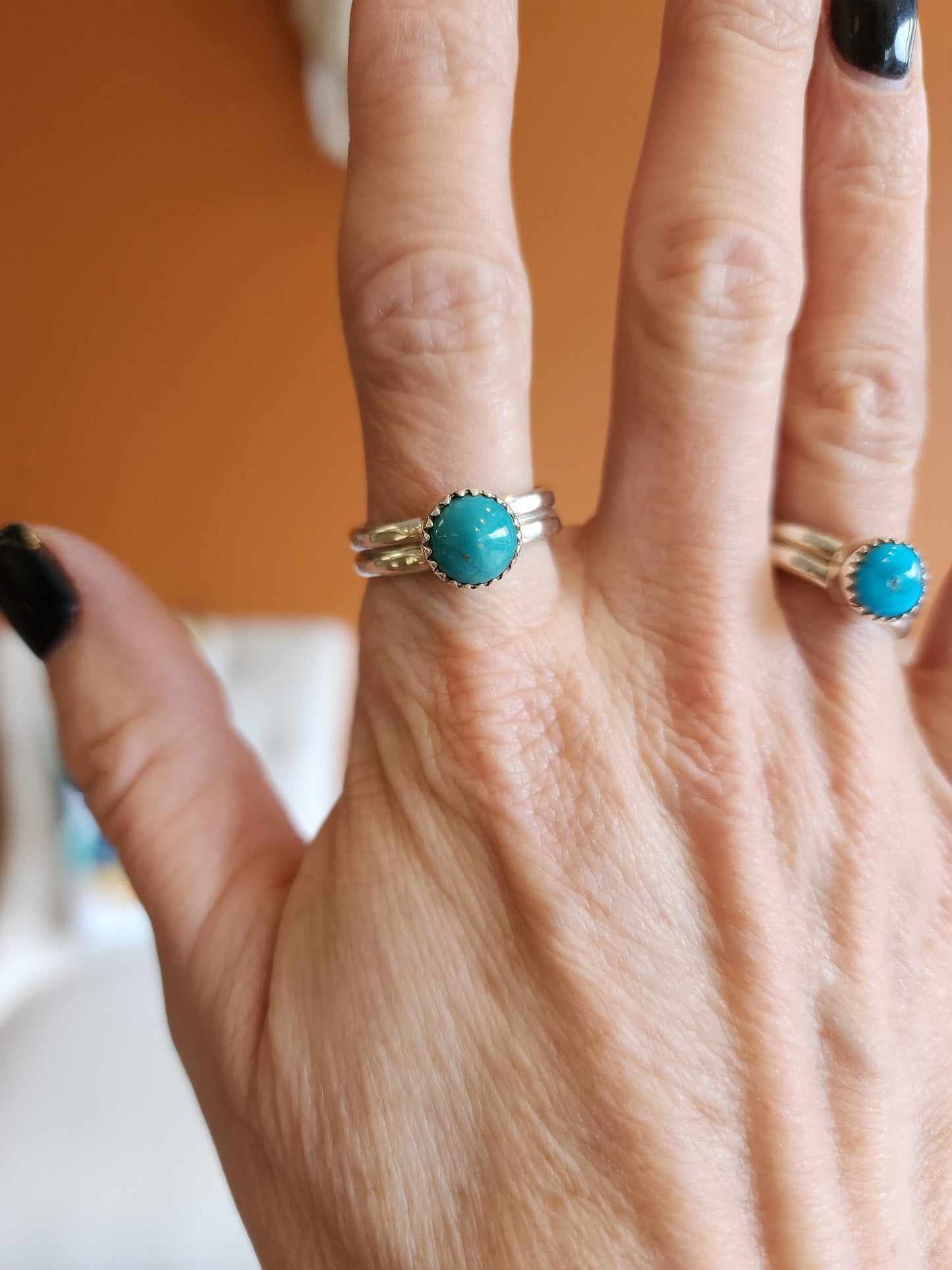 Kingman Turquoise Double Band Ring