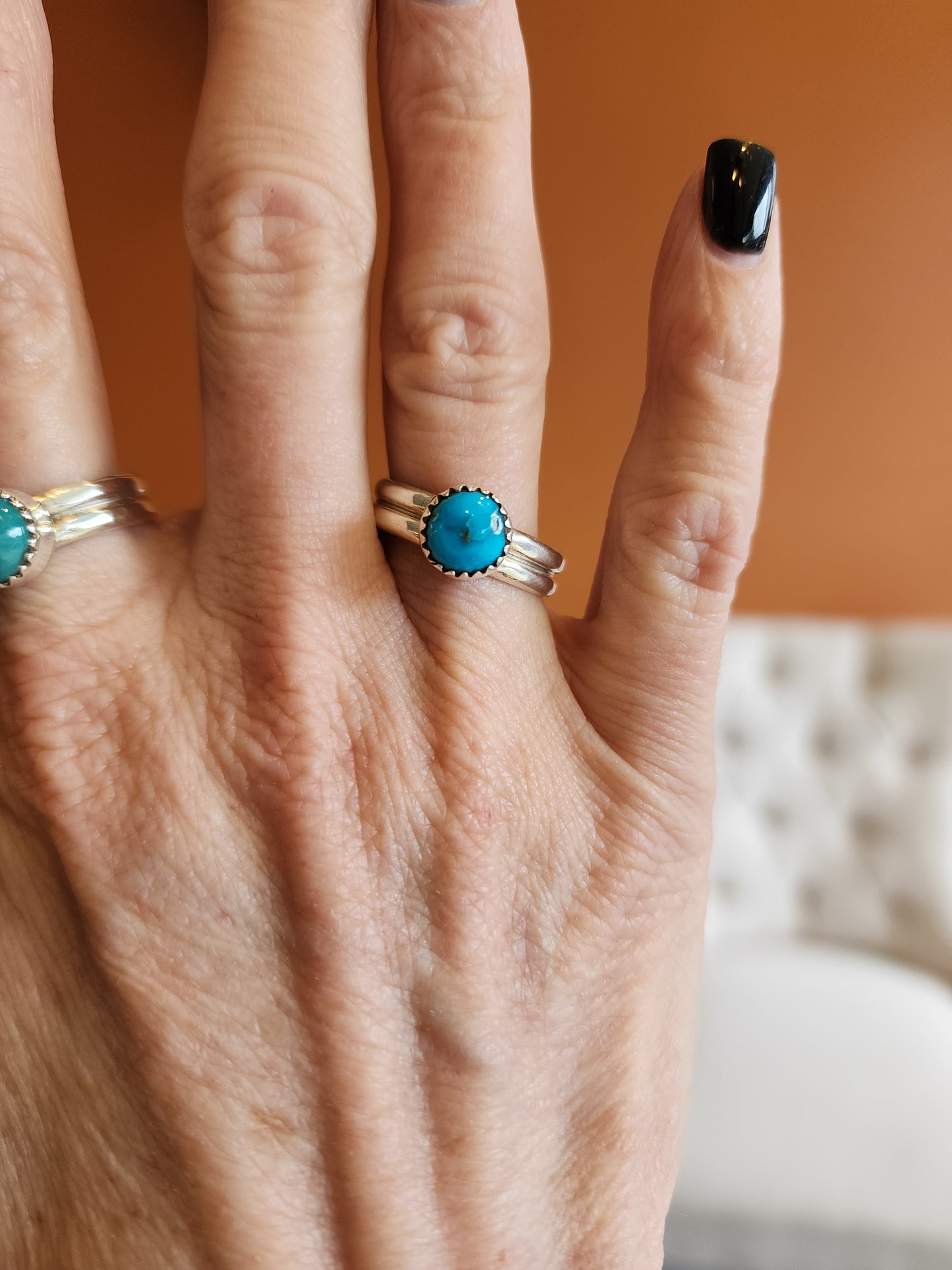 Kingman Turquoise Double Band Ring