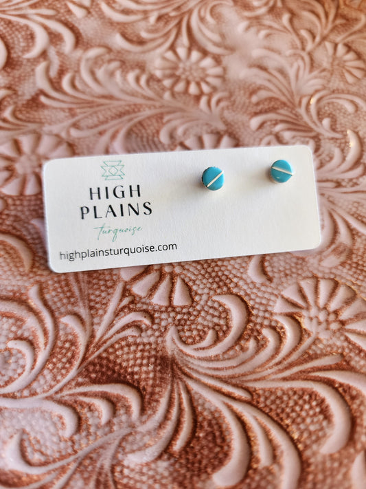 Turquoise Inlay Dot Earrings