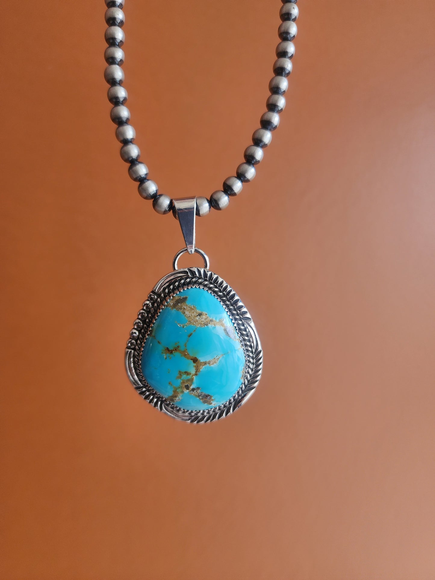 Navajo made Kingman Turquoise Pendant