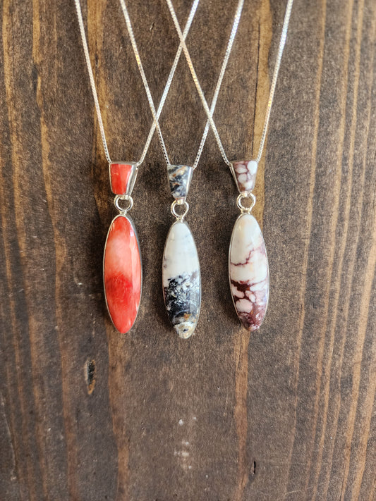 Cathy Webster Double Stone Oblong Pendant