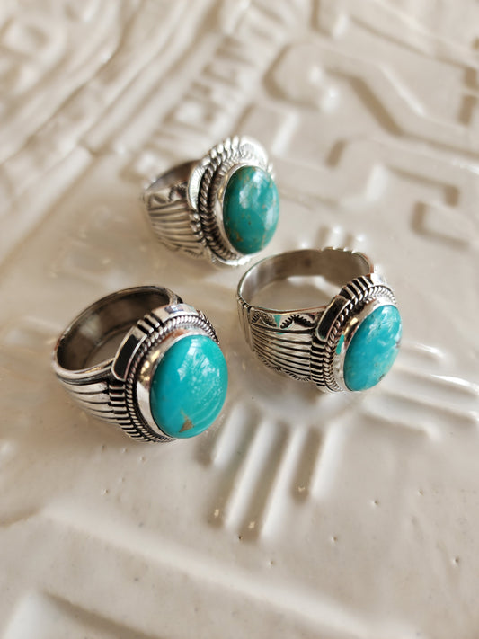 Men's Navajo Kingman Turquoise Ring (styles vary)