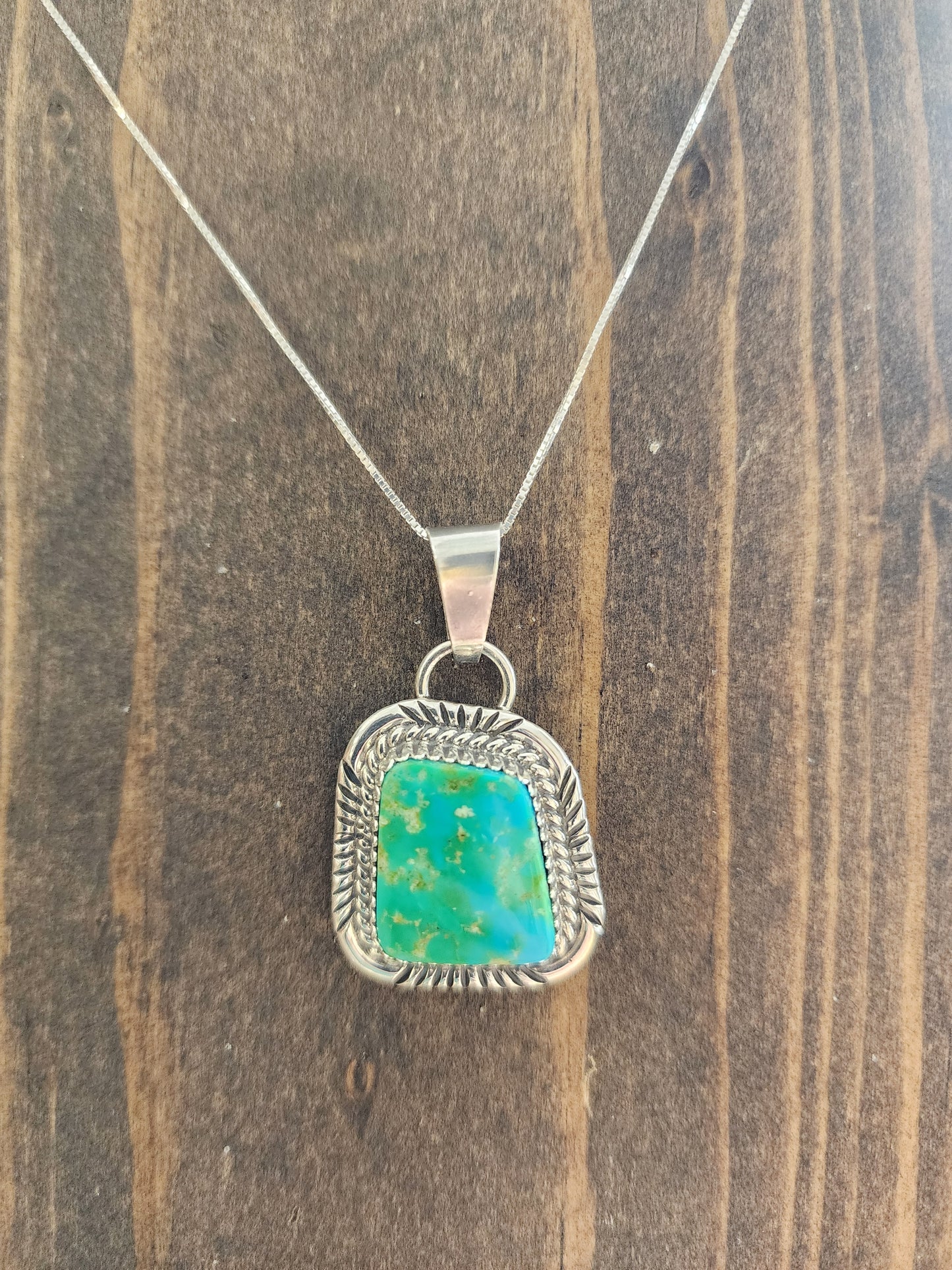 Navajo Sonoran Gold Turquoise Pendant Necklace - 18"