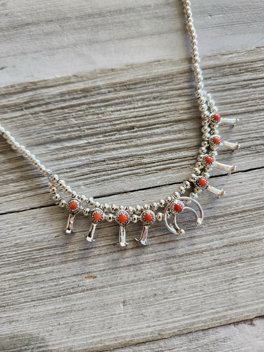 Petite Squash Blossom Necklace - Turquoise or Coral