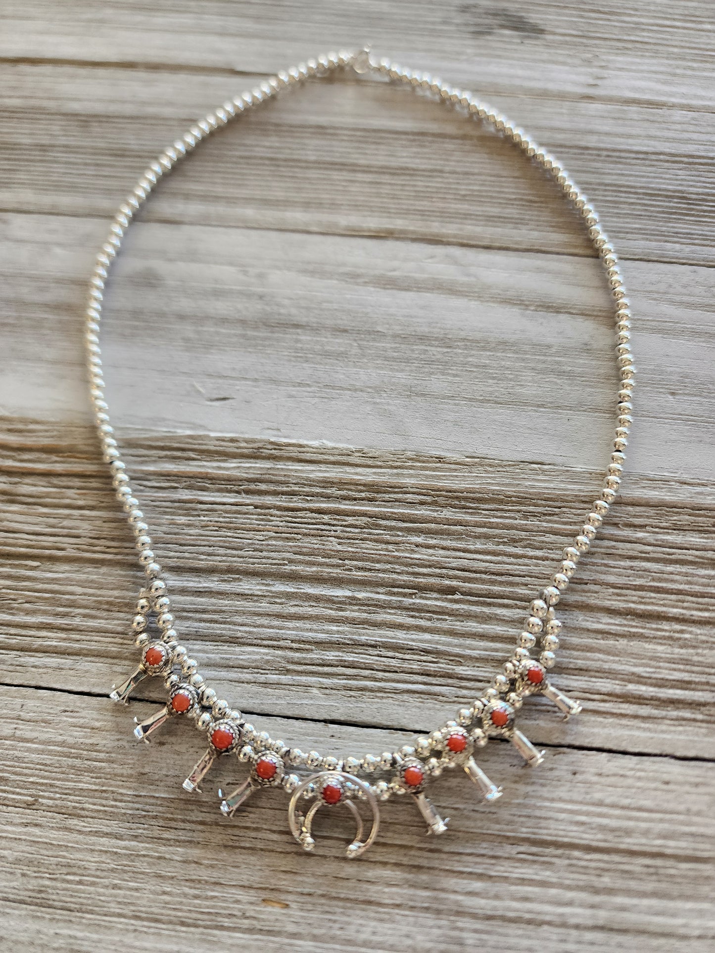 Petite Squash Blossom Necklace - Turquoise or Coral