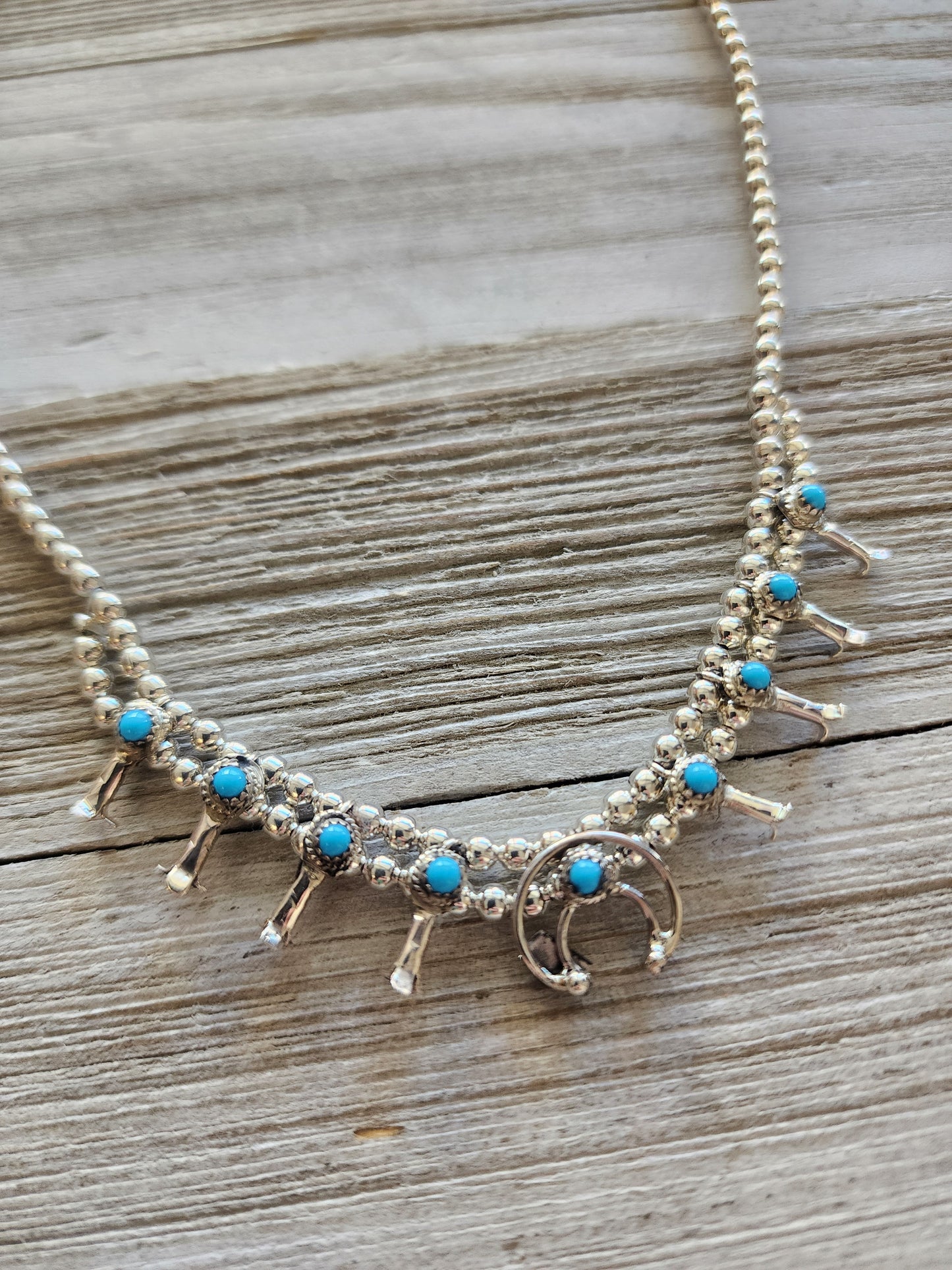 Petite Squash Blossom Necklace - Turquoise or Coral