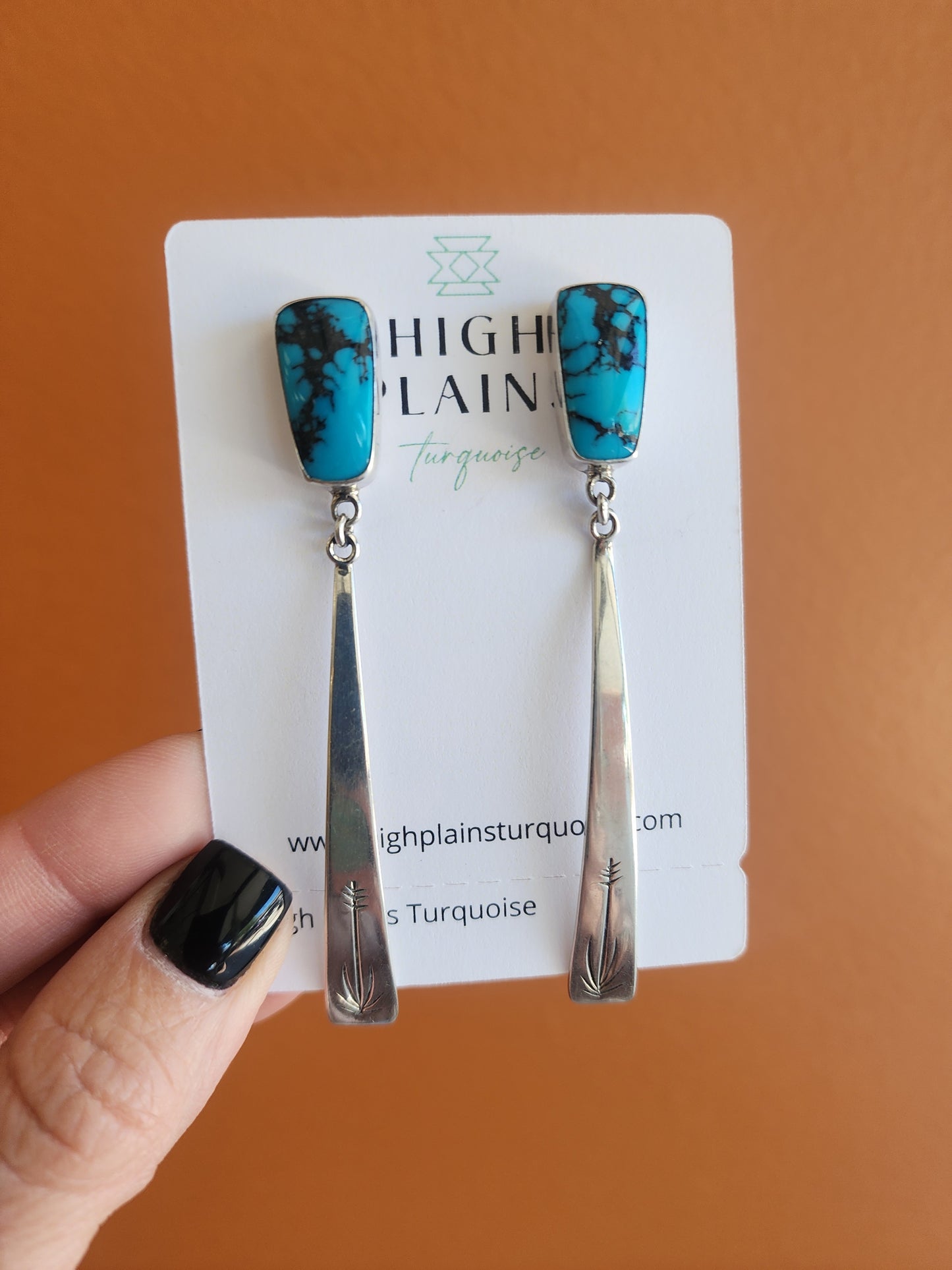 Egyptian Turquoise Sterling Silver Earrings