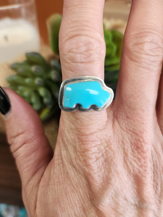 Kingman Turquoise Buffalo Ring