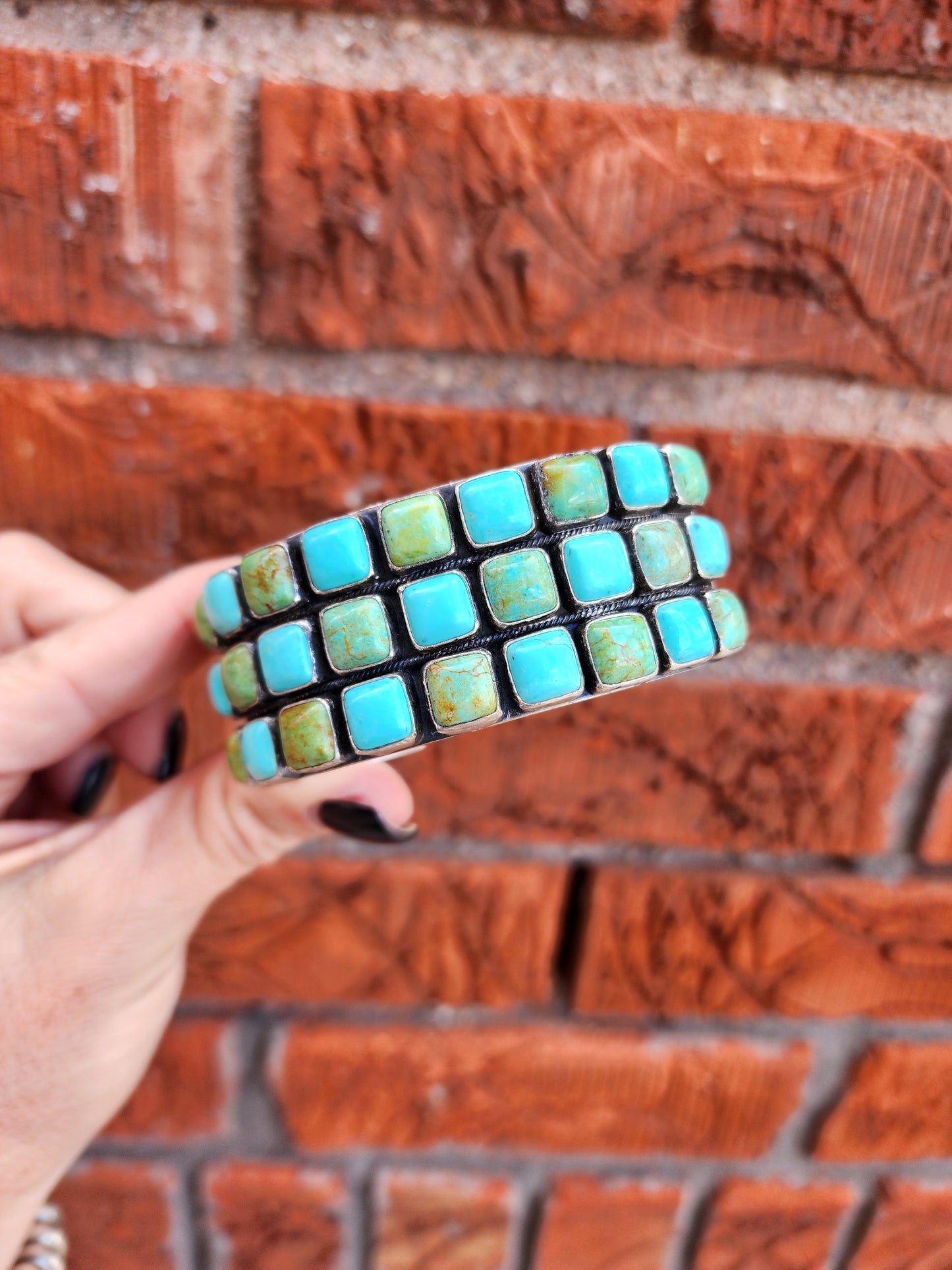 Mark Yazzie Kingman Turquoise Multi-Stone Cuff Bracelet