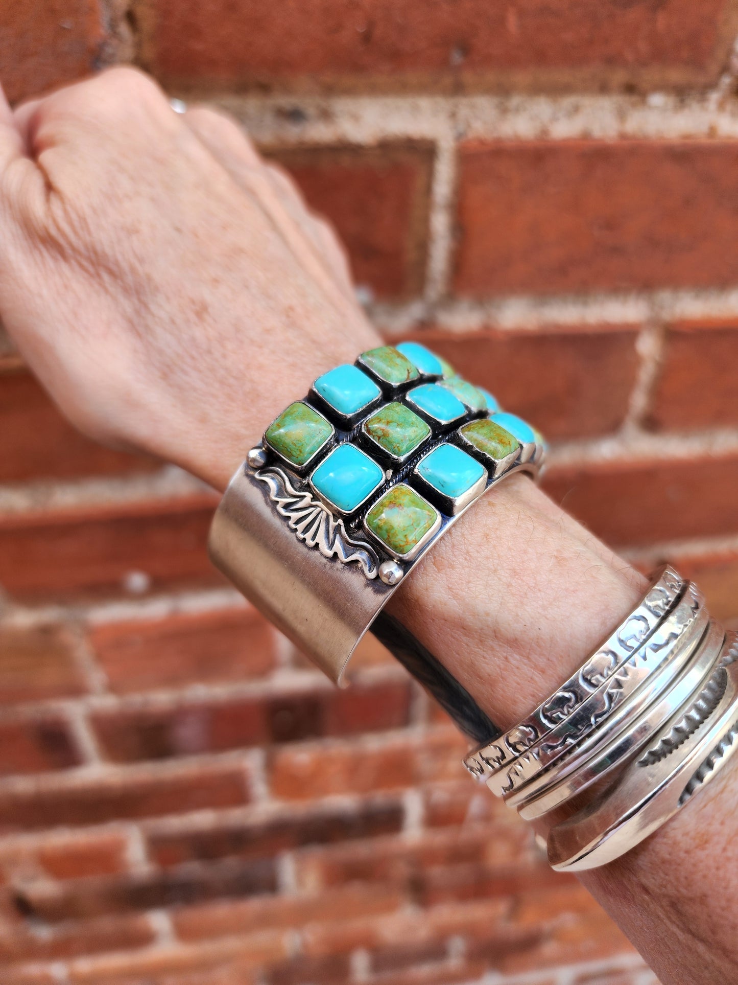 Mark Yazzie Kingman Turquoise Multi-Stone Cuff Bracelet