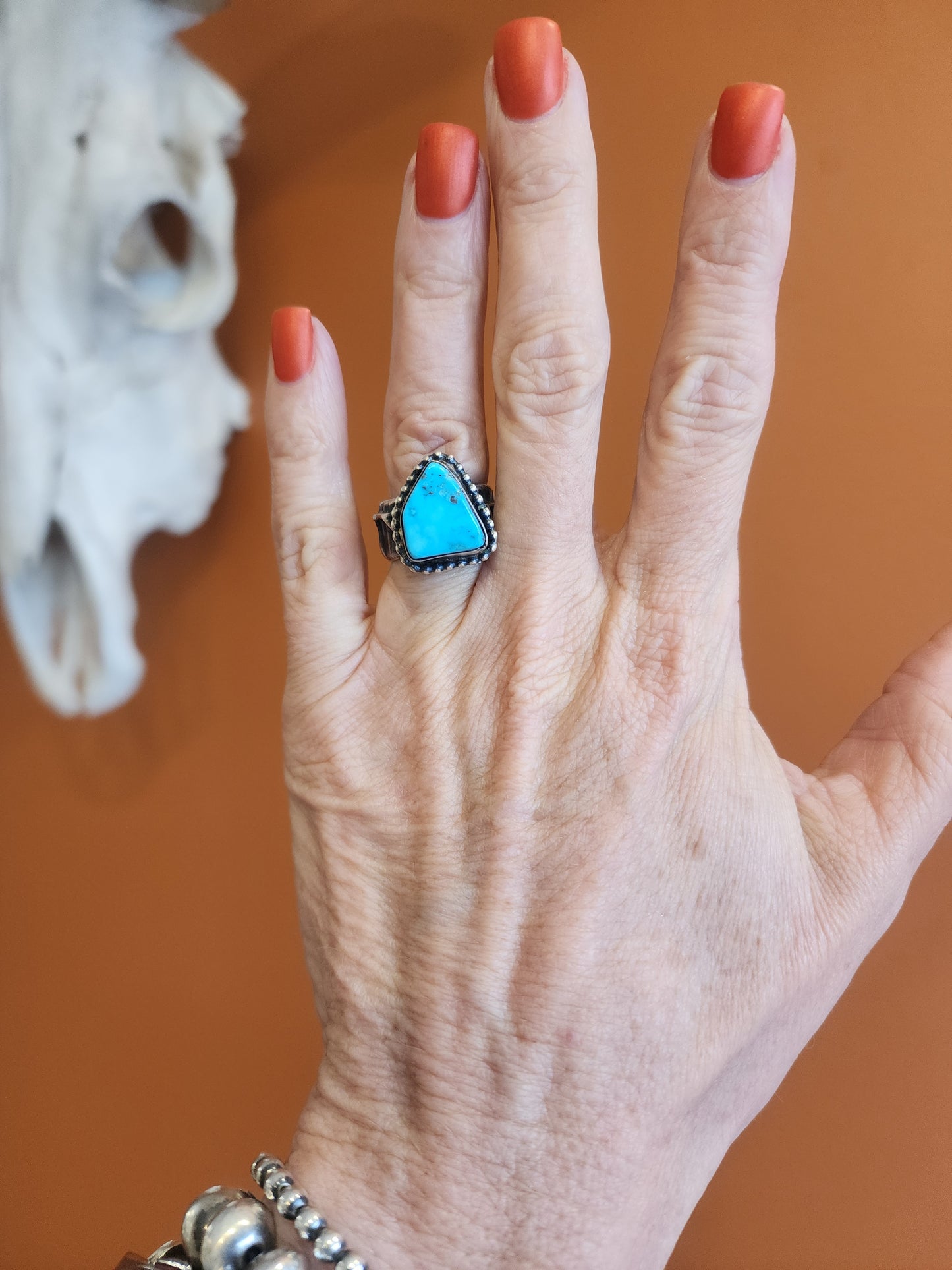 Kingman Turquoise Tufa Cast Ring