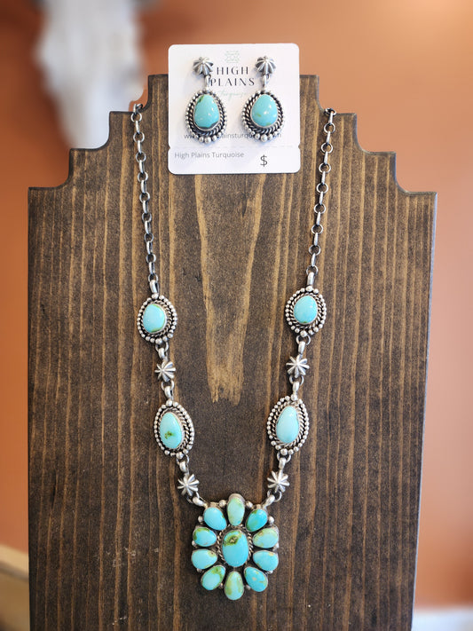 Sonoran Gold Turquoise Cluster Necklace Set