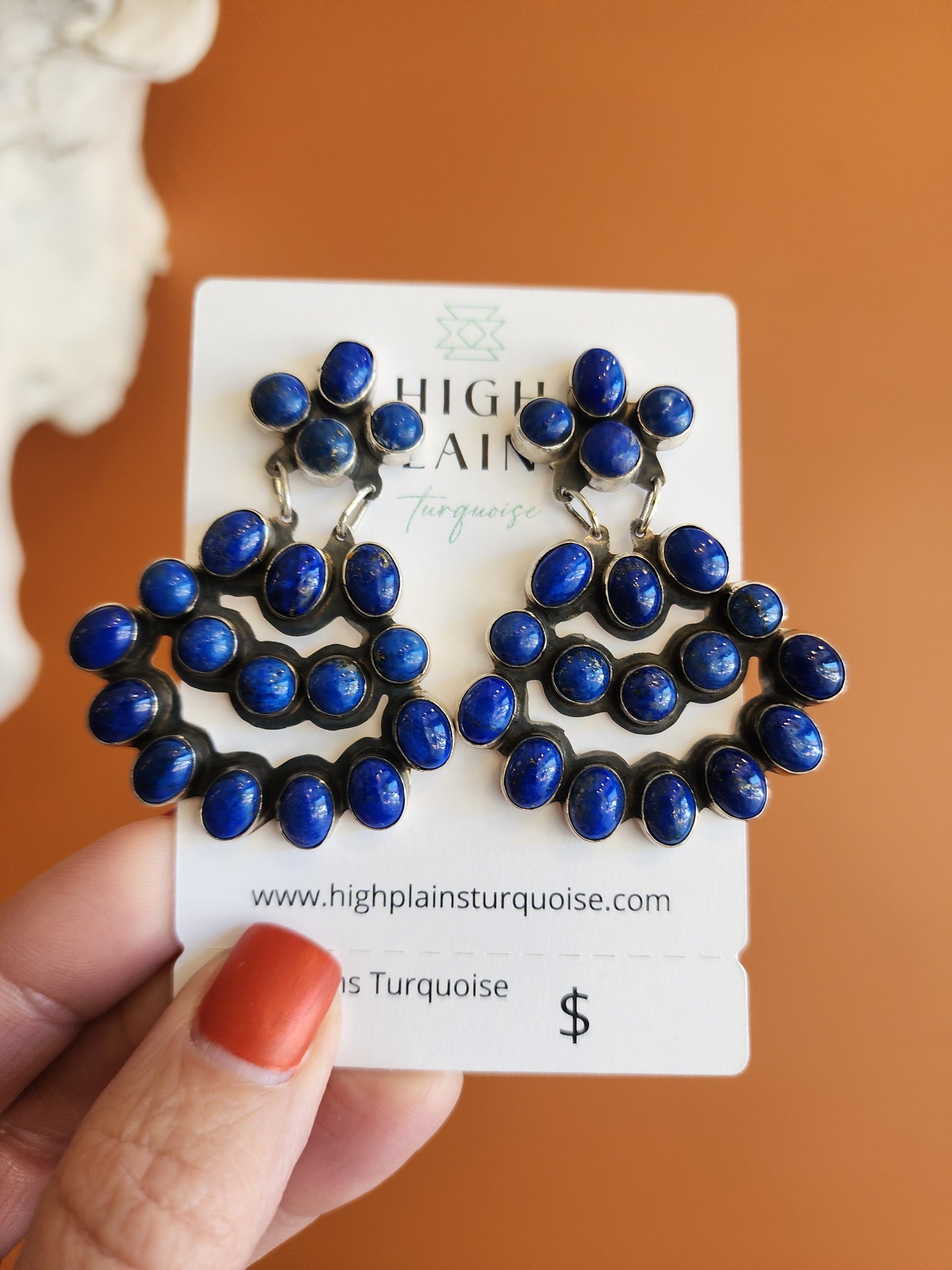 Lapis Cluster Statement Earrings