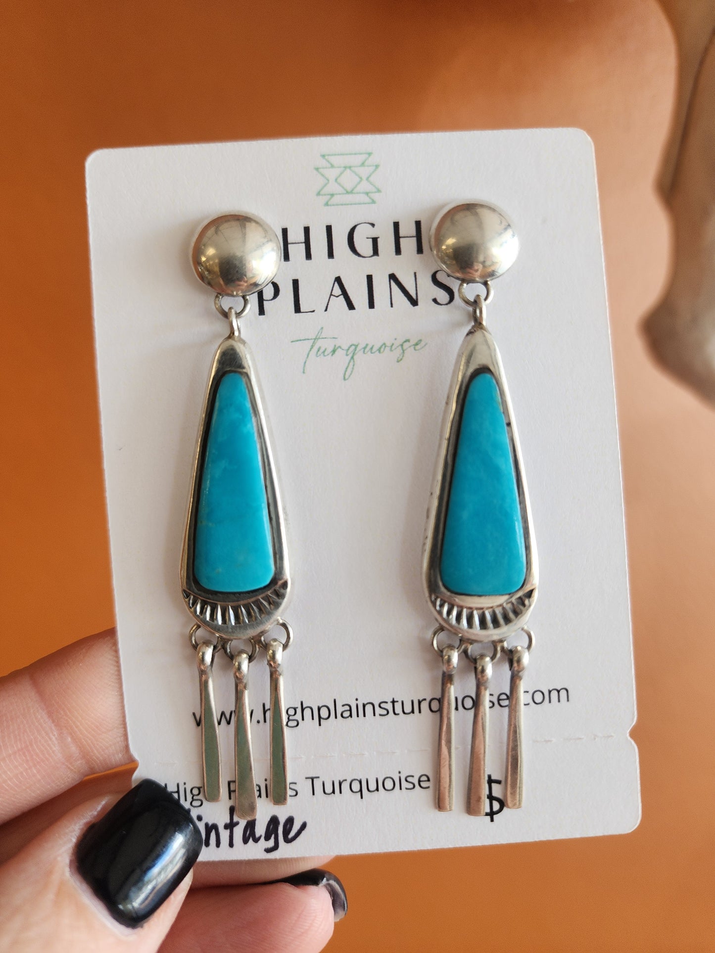 Vintage Triangle Fringe Earrings