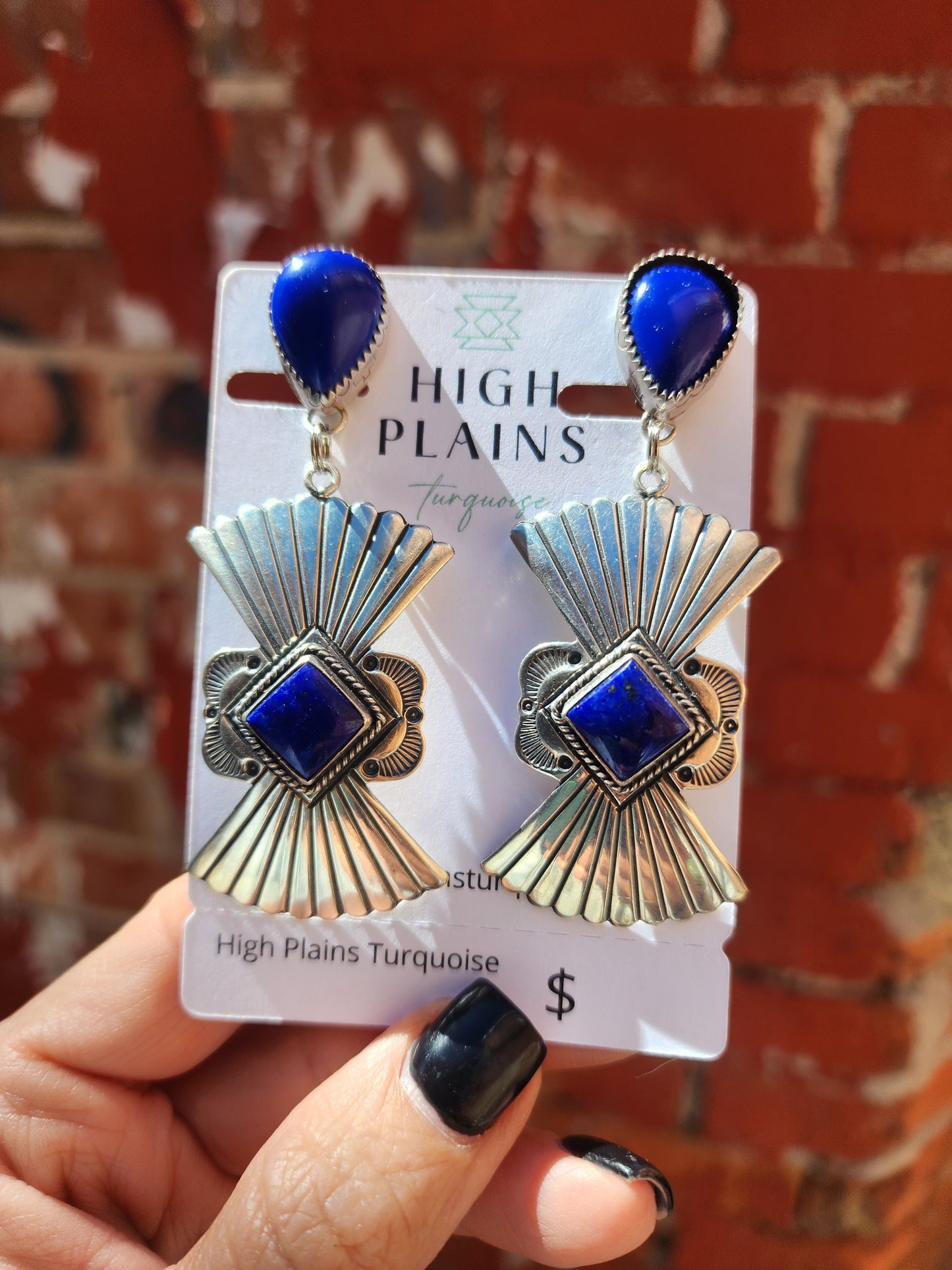 Lapis & Sterling Clip-on Statement Earrings