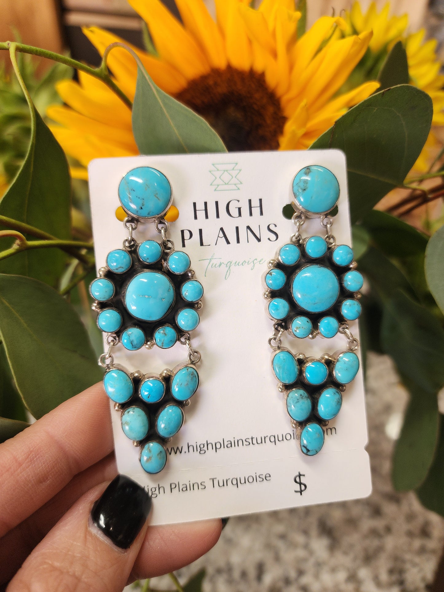 Kingman Turquoise Multi-Stone Clip-on Statement Earrings