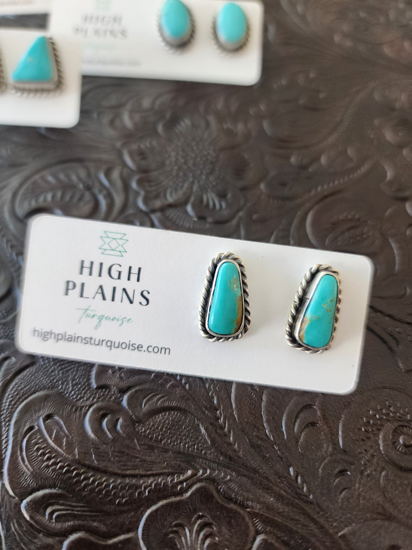 Kingman Turquoise Post Back Earrings (assorted styles)