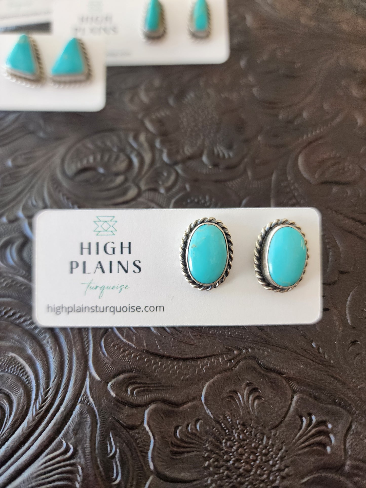 Kingman Turquoise Post Back Earrings (assorted styles)