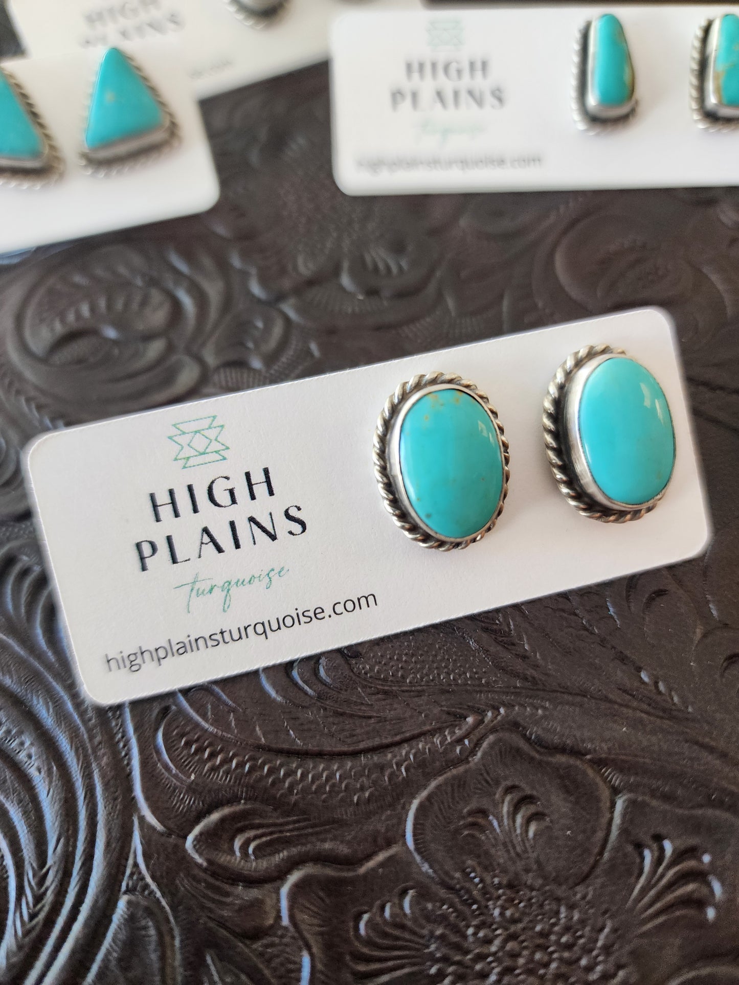 Kingman Turquoise Post Back Earrings (assorted styles)