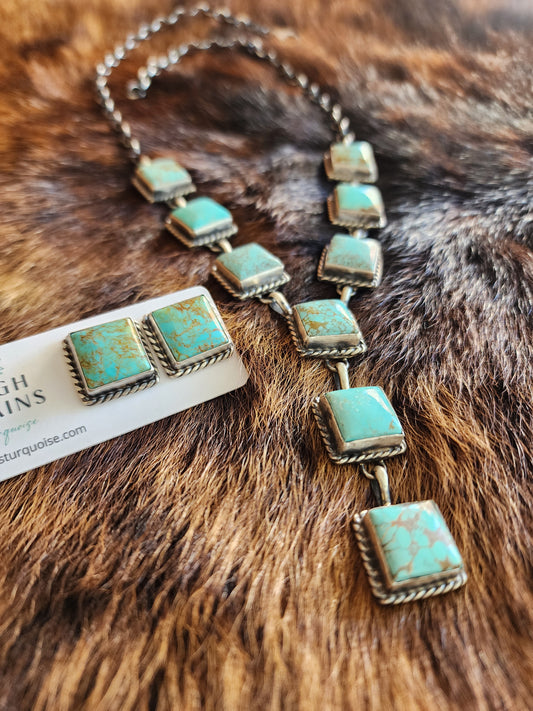 #8 Turquoise Lariat Necklace & Earring Set