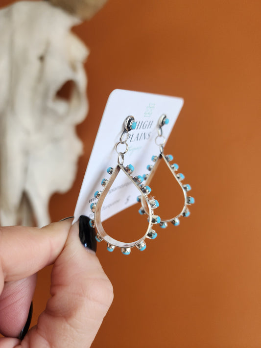 Zuni Turquoise Teardrop Earrings