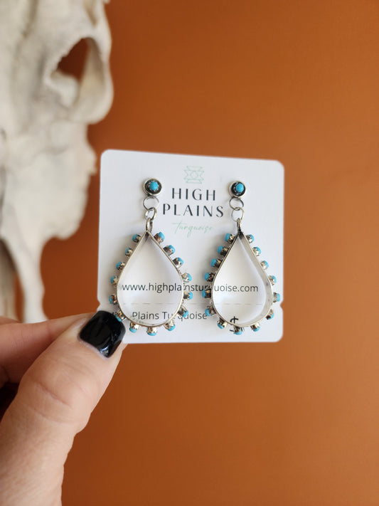 Zuni Turquoise Teardrop Earrings